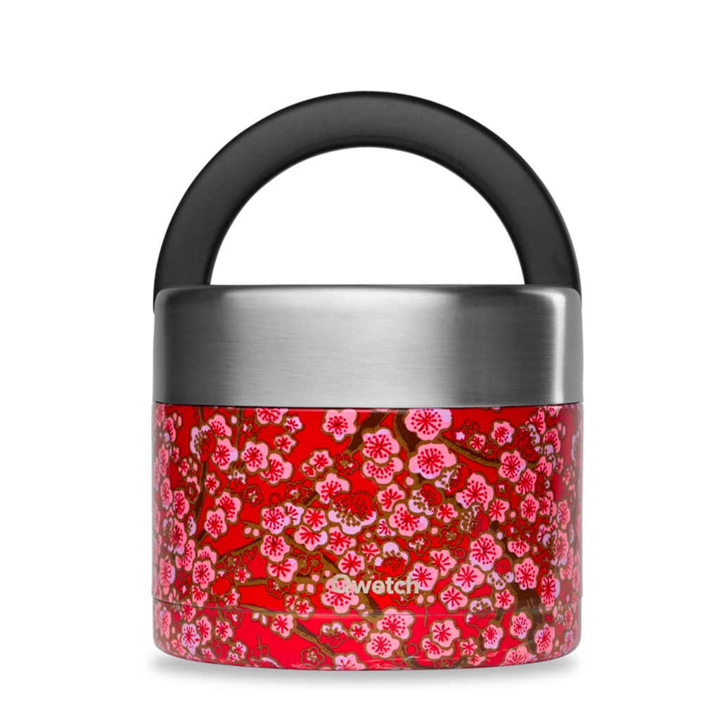Insulated Lunchbox handle- Flowers Red 