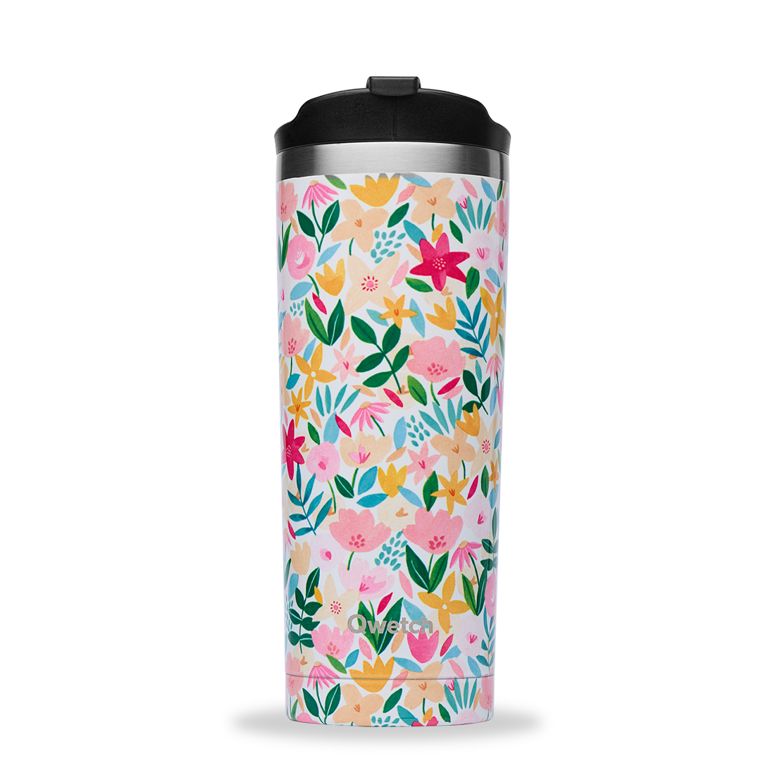 Travel Mug isotérmica Flora rosa Qwetch