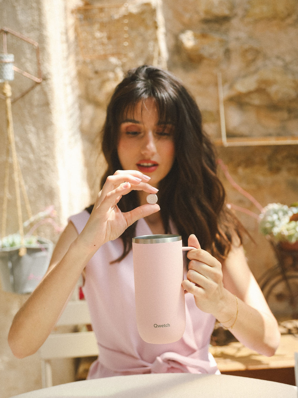 Isotherme Cold Cup mit Henkel - Pastel Rosa