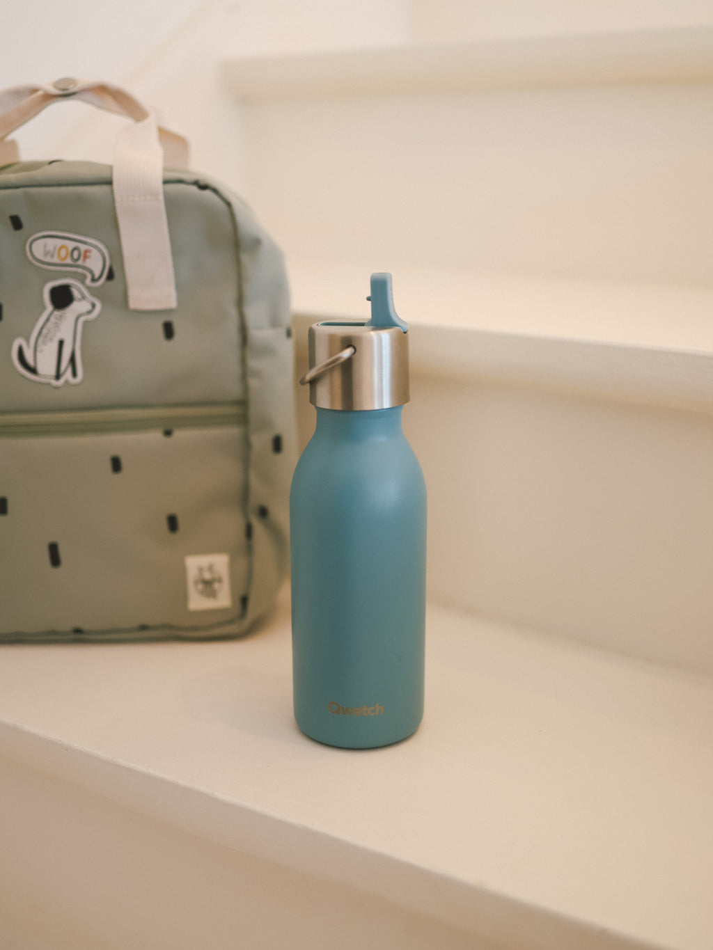 Bouchon Isotherme Qwetch Pour Enfants - Pipette Sans Paille, Poignée - Compatible Bouteilles Kidset Active