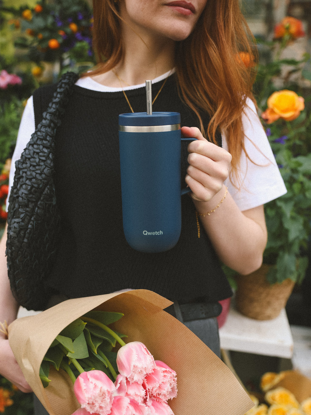 Isotherme Cold Cup mit henkel - Matt Marineblau
