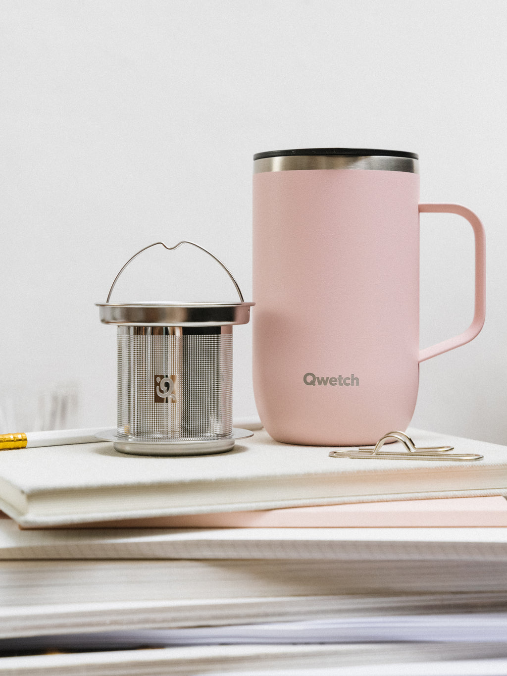 Mug Tisanière isotherme - Pastel Rose