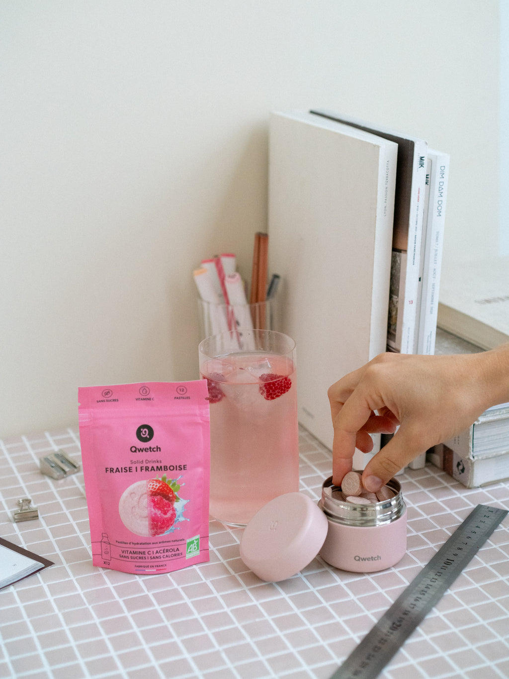 Bundle Solid Drinks Strawberry Raspberry & Lemon - Routine box Pastel Pink