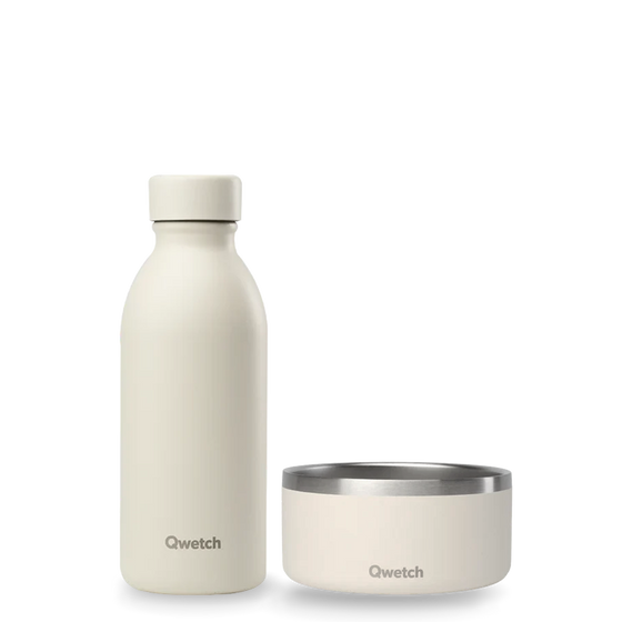 Kit Matt Sand - Travel Cup leak-proof lid & Pet Bowl