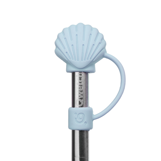 Embout pour paille coquillage - Pastel Bleu