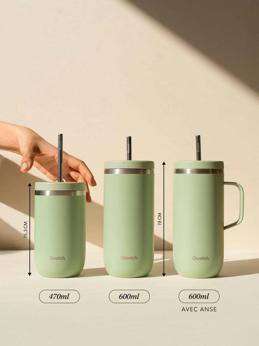 Isotherme Cold Cup mit henkel - Pastel Zitrone