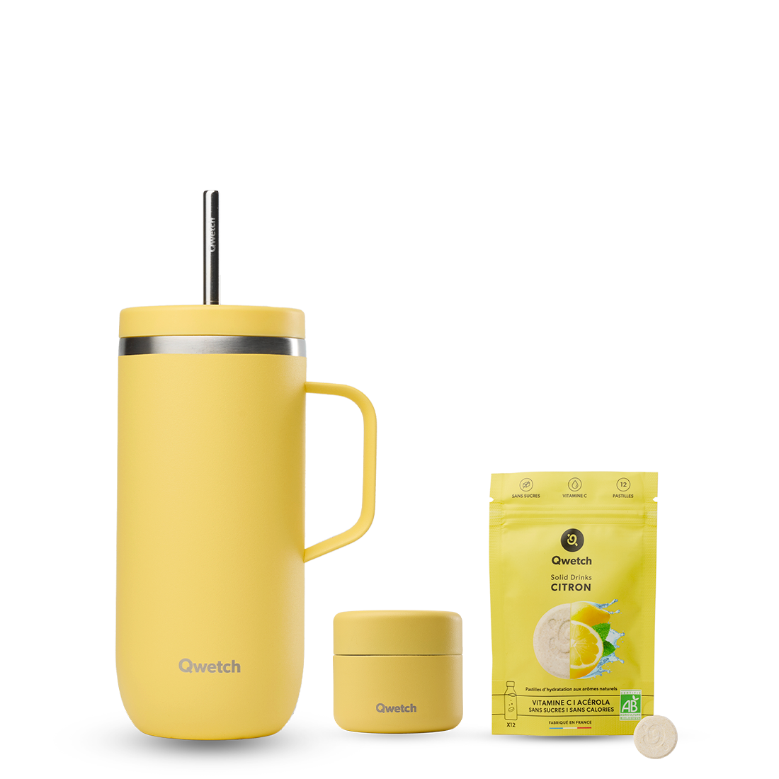 Kit Routine Box Solid Drinks & Cold Cup Citron - Qwetch