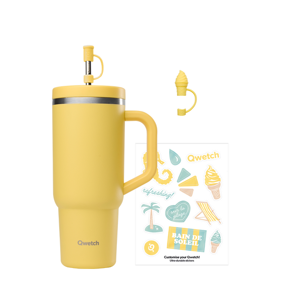 Kit de pegatinas y punta de hielo para pajita - Travel Cup Limón