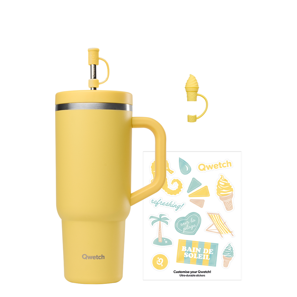Bundle stickerset & eisspitze für strohhalm - Travel Cup Zitrone
