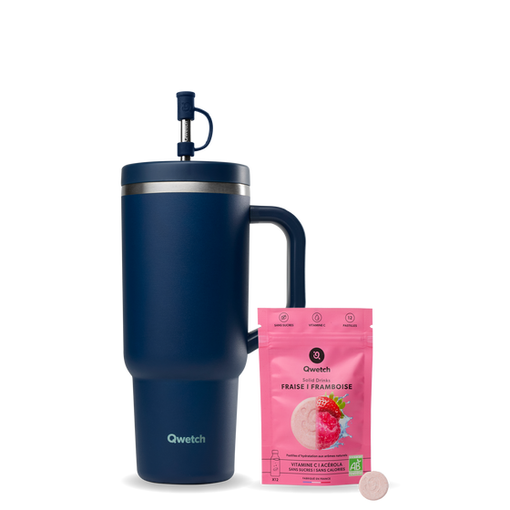 Bundle Solid Drinks Strawberry Raspberry - Travel Cup Navy Blue