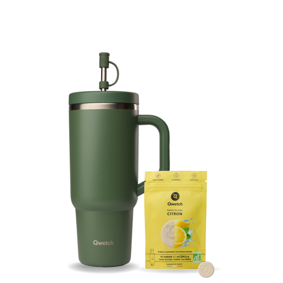 Kit Solid Drinks Citron - Travel Cup Kaki