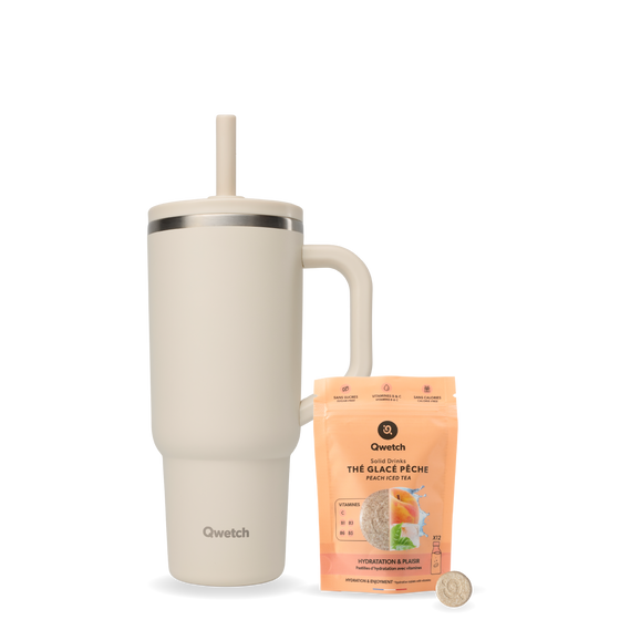 Kit Solid Drinks Thé Pêche - Travel Cup bouchon étanche Sable