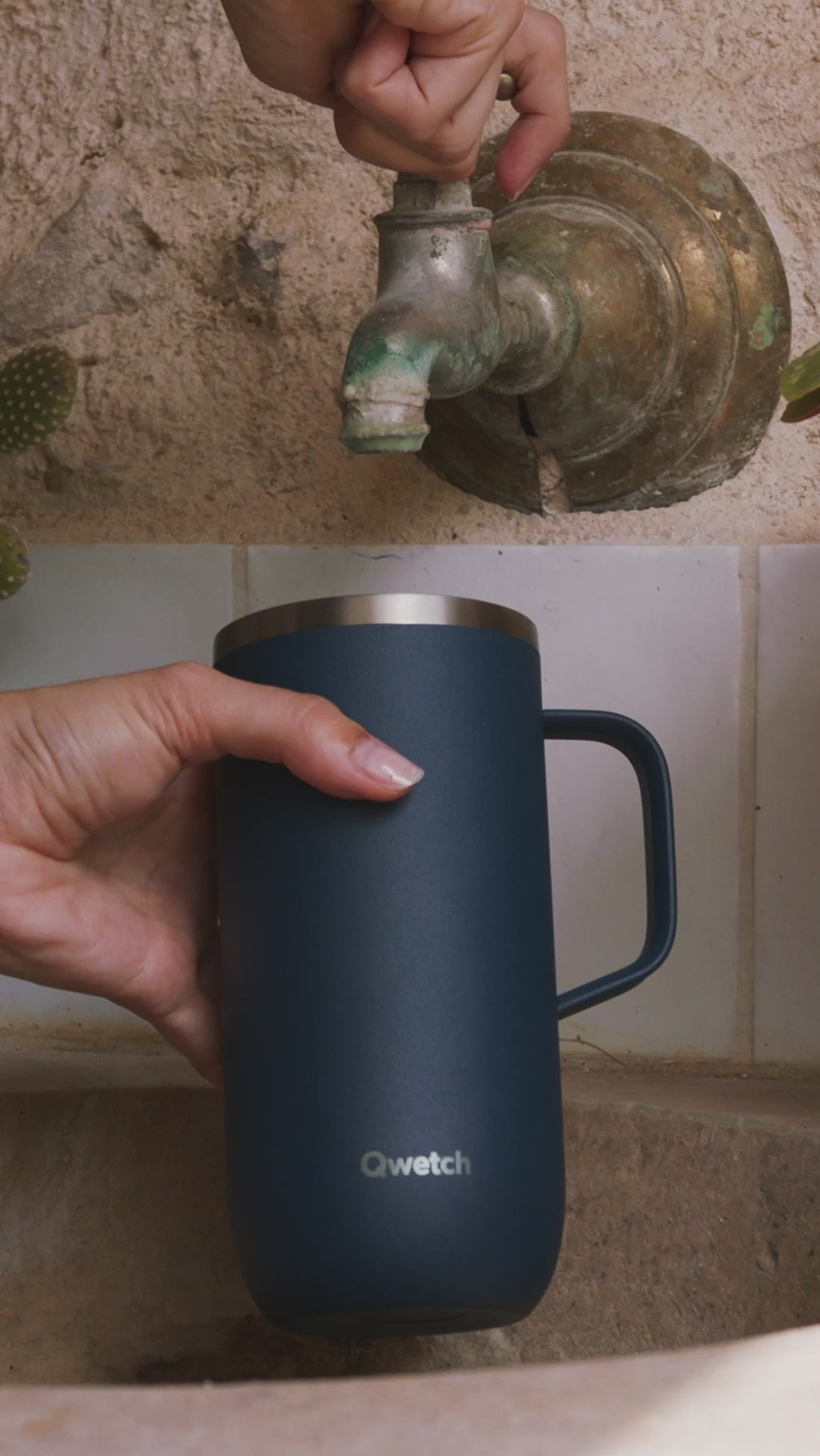 Isotherme Cold Cup mit henkel - Pastel Zitrone