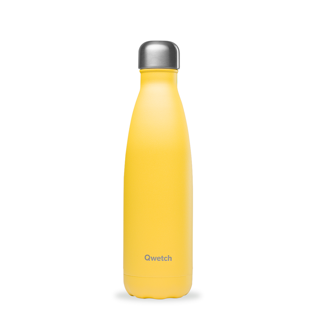 Gourde isotherme Qwetch 500ml Lemon Jaune - P'tits Poids Carottes