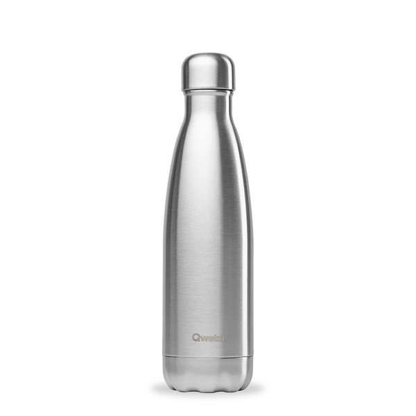 Gourde Isotherme Qwetch Borneo Noir 500 Ml - Garde Le Froid 24h Et Le Chaud 12h - Sans BPA - Parfaite Pour Sport, Bureau