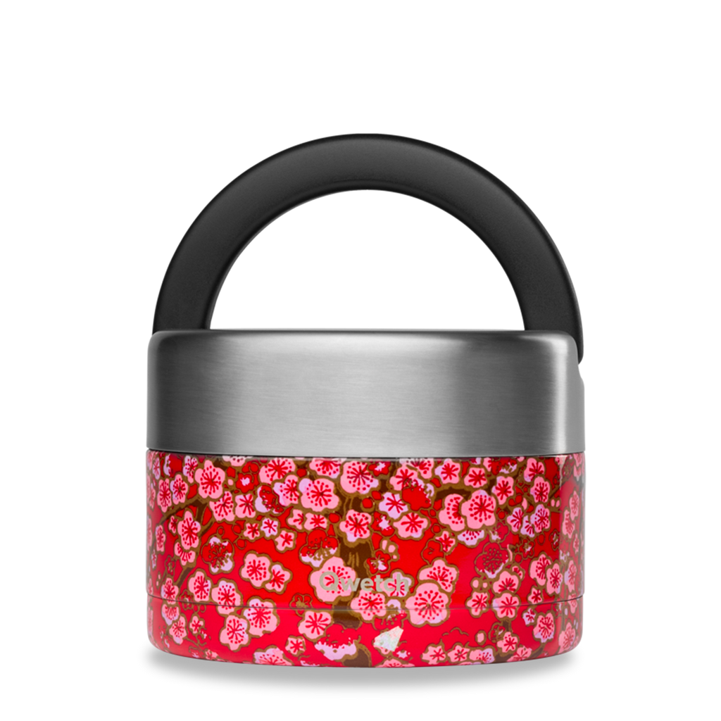 Insulated Lunchbox handle- Flowers Red 