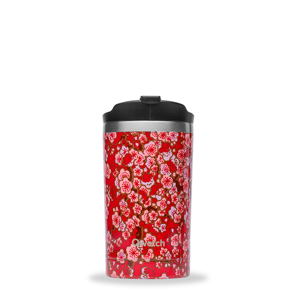 Insulated Travel Mug - Flowers Red