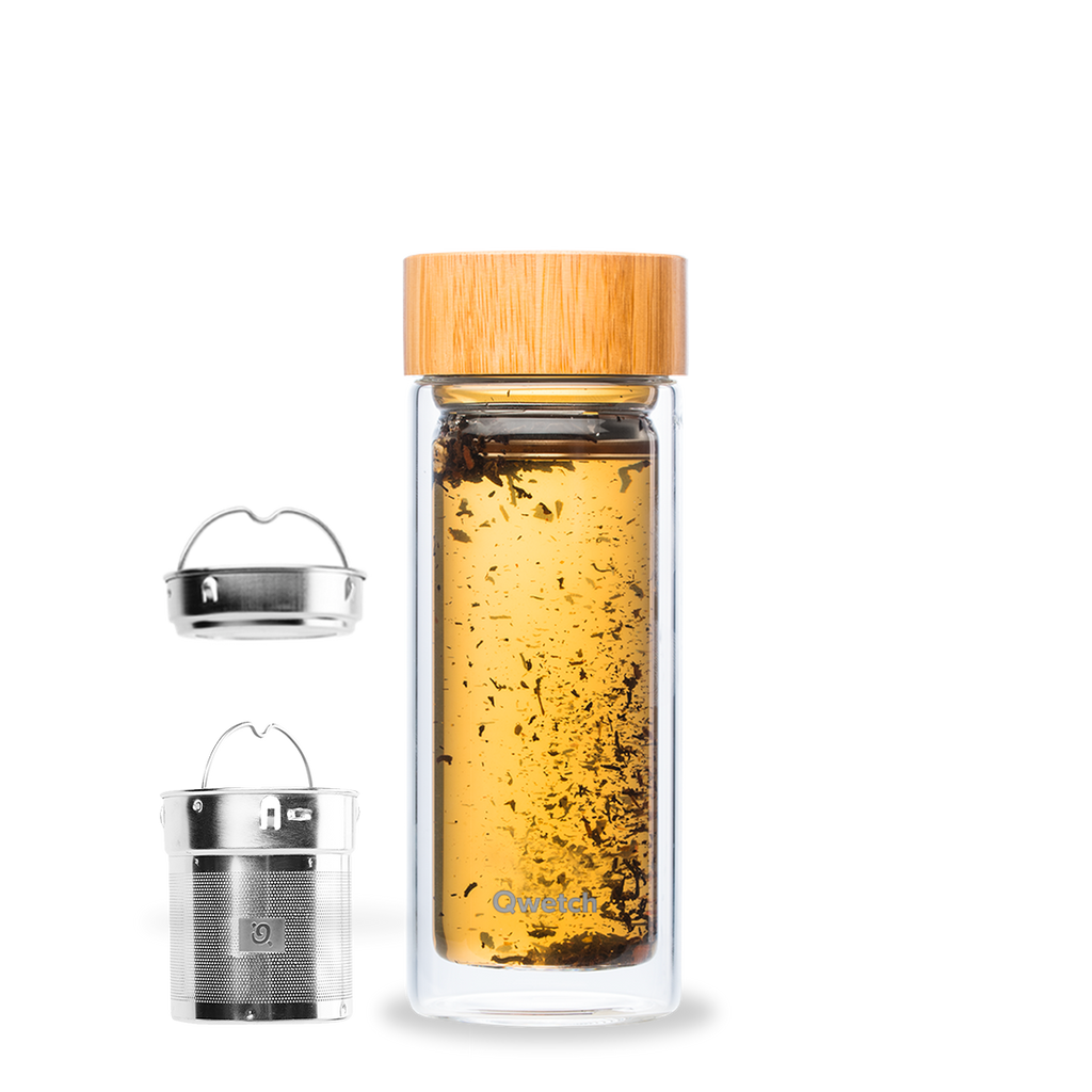 Gourde infuseur en verre  Idéal pour vos thés ou jus de fruits